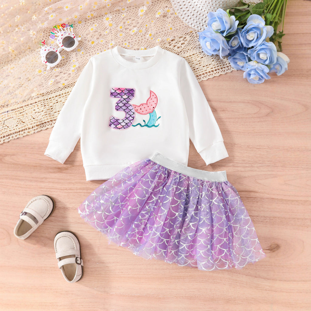 Robe Tutu violet et accessoires pour cheveux à trois pièces