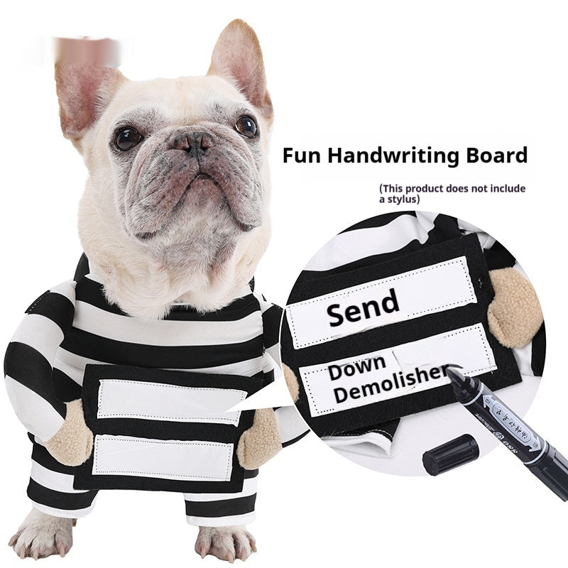 Chien Halloween costume de chien rayé vêtements drôles