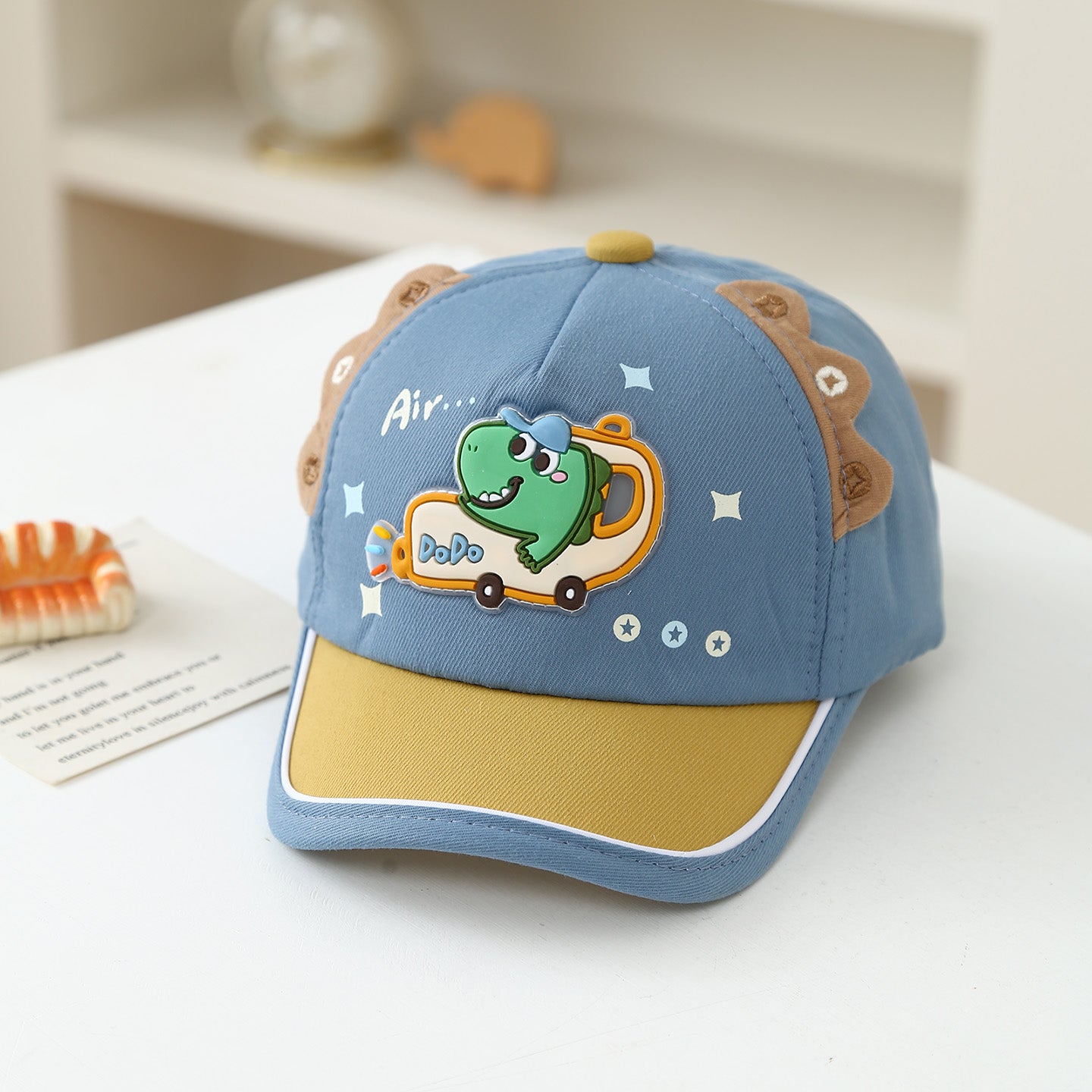 Voiture de dessin animé de style coréen Dinosaur Baby Mute Style Casquette de baseball avec haut doux