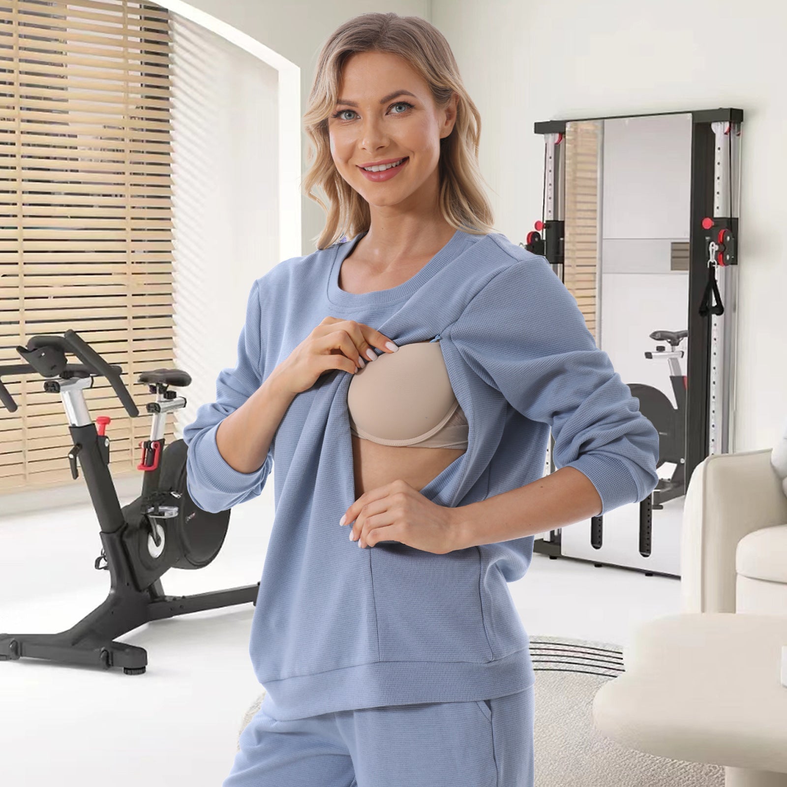 Les femmes enceintes d'automne et d'hiver européennes et américaines Long Sleeve Nursing Hoodie