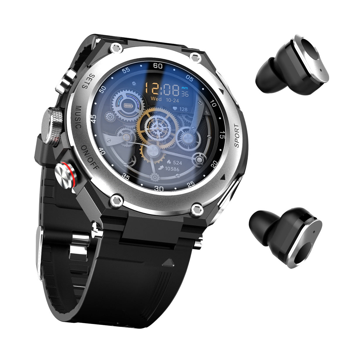 Smart Watch Casque Bluetooth Trois en un Call Music Heart Rate Sports Watch