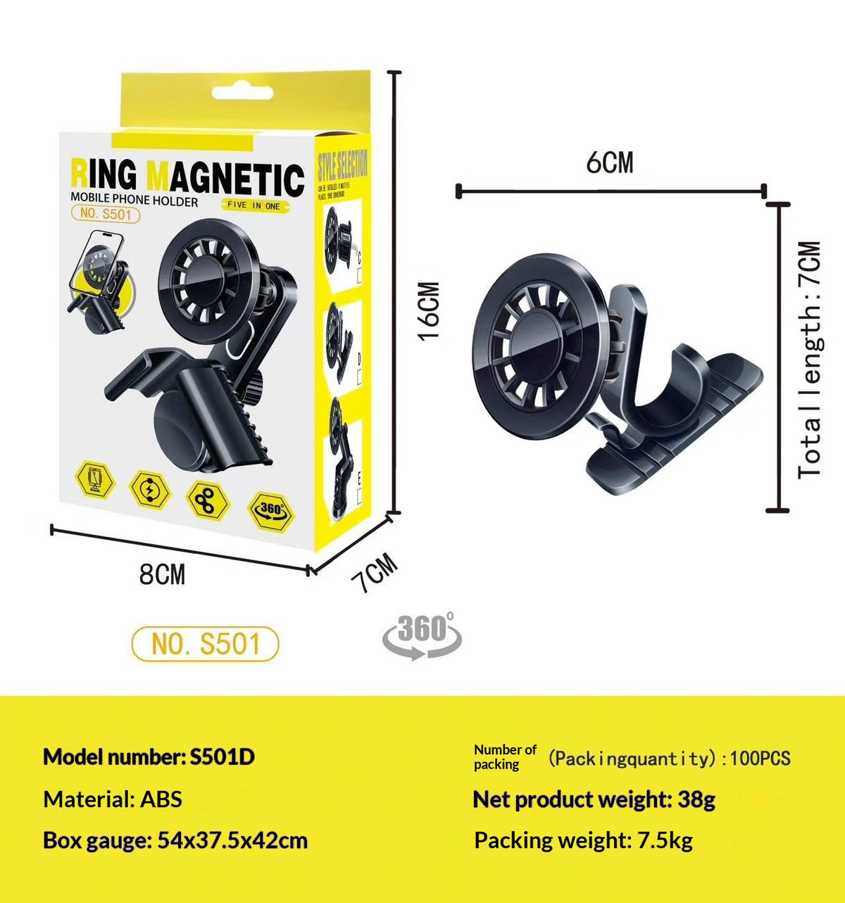 Support magnétique de téléphone de voiture