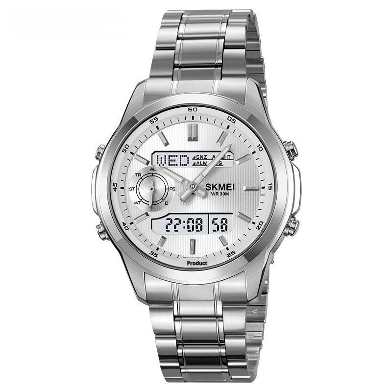 Montre en acier multifonctionnelle lumineuse pour hommes