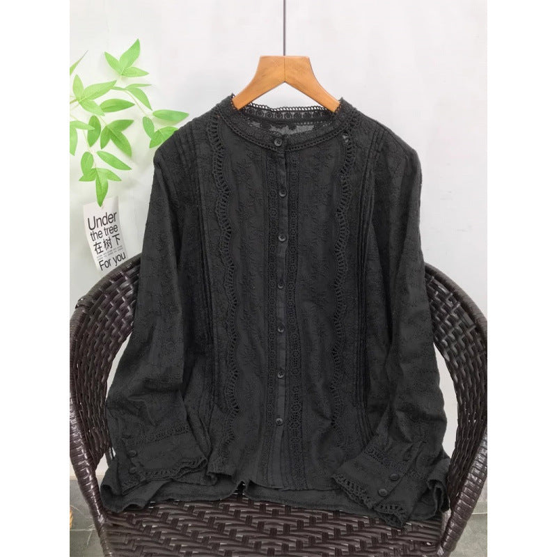 Chemise en dentelle brodée pour femmes