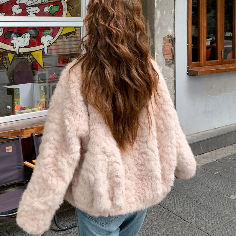 Faux Mink fourrure manteau qui n'a pas facilement