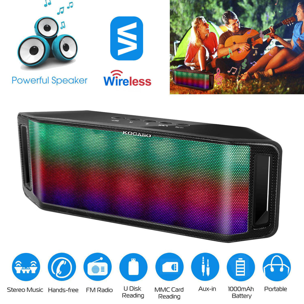 1Pc LED haut-parleur sans fil dynamique multicolore mains-libres FM Radio USB MMC Reading Aux Pour