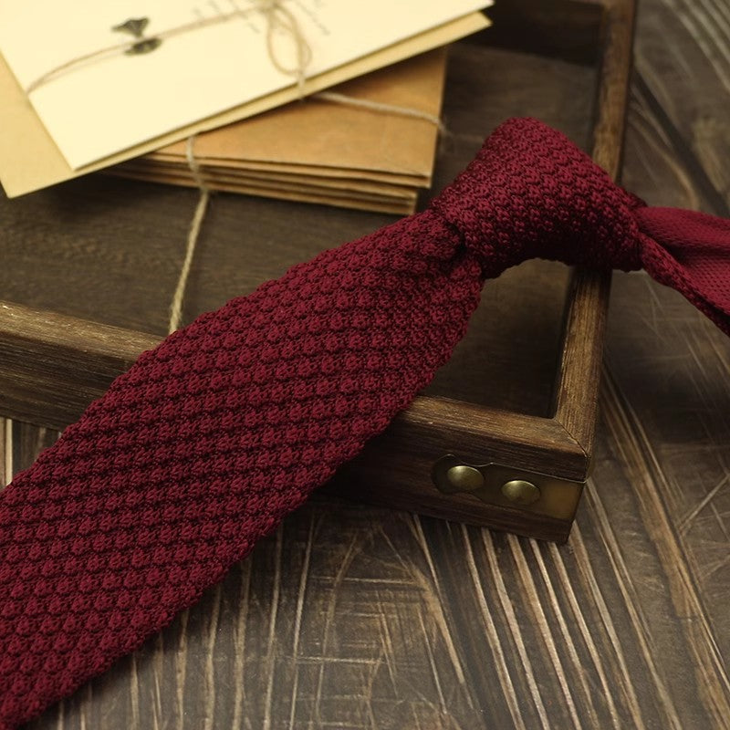 Narrow Woolen College Style Tie tricotée pour les hommes et les femmes