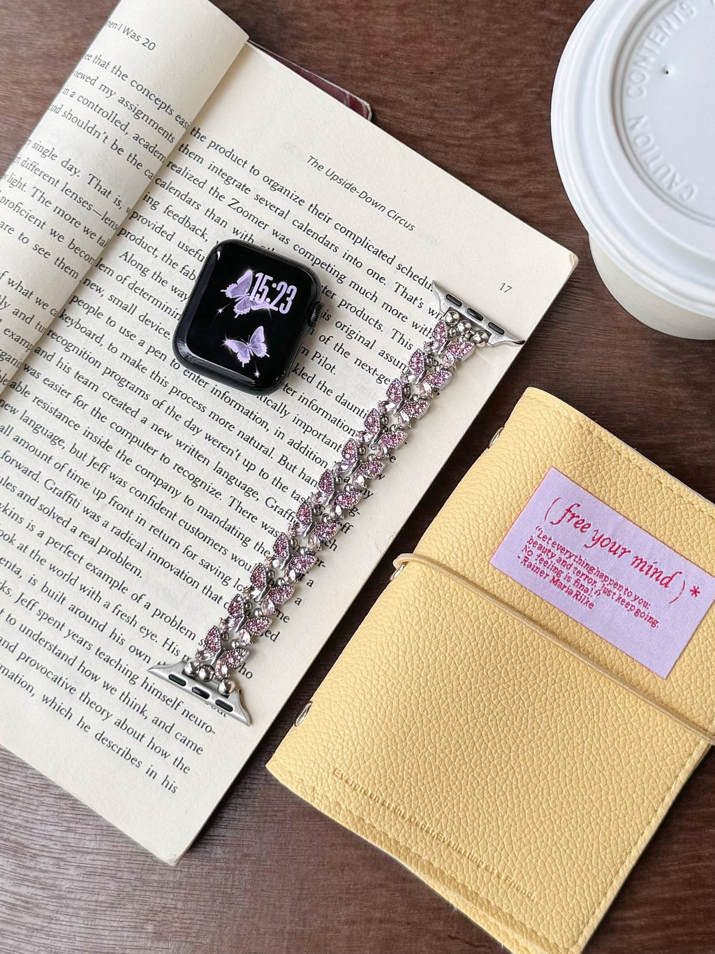 Bracelet de montre élastique en strass pour papillons créatifs et polyvalents