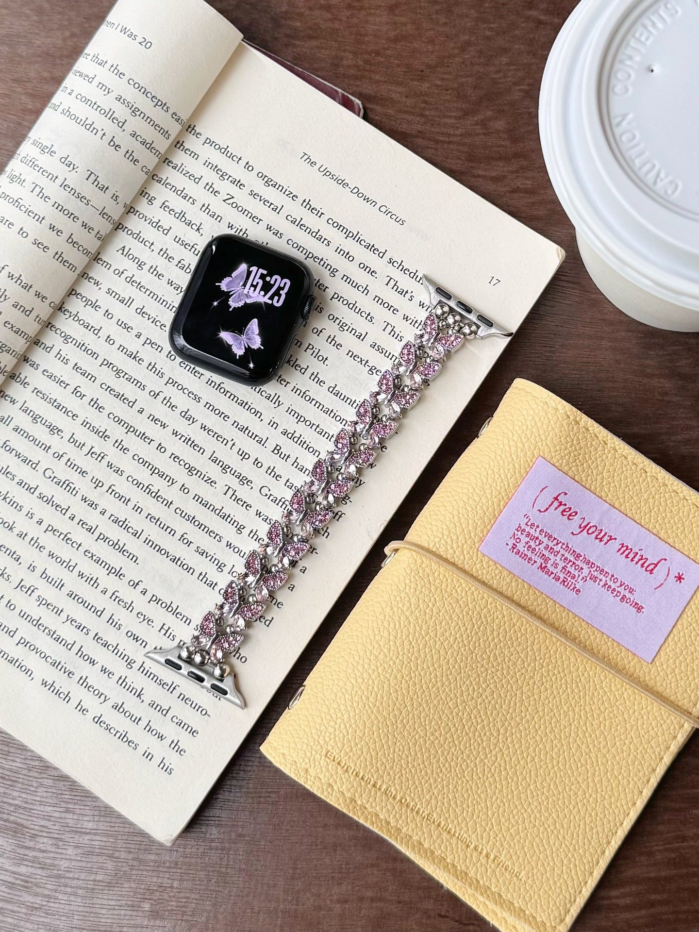Bracelet de montre élastique en strass pour papillons créatifs et polyvalents