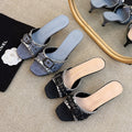 Femmes Retro Y2K Denim Kitten Talon Mules coulissantes