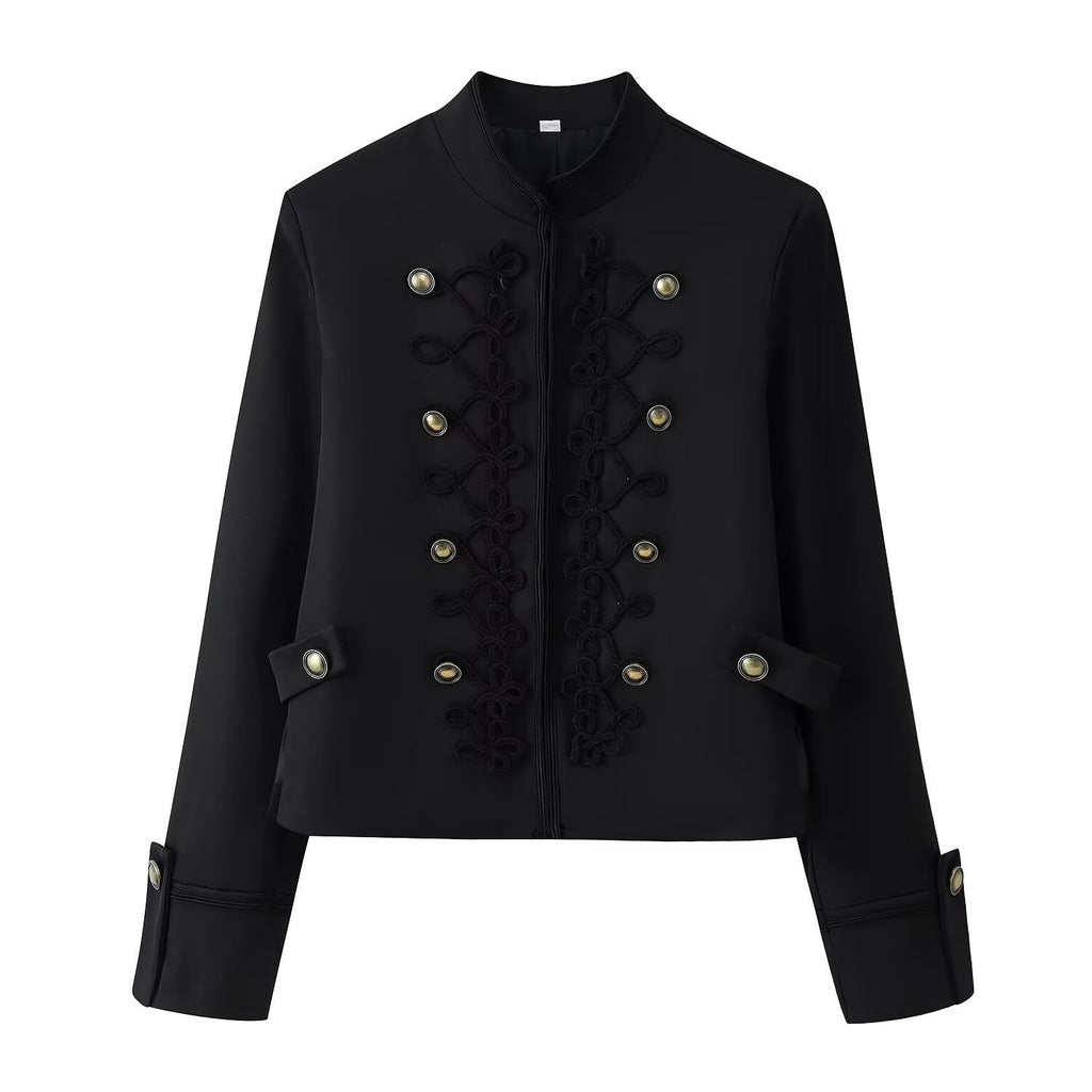 Élégant Blazer avec coussinets et détails de noeud