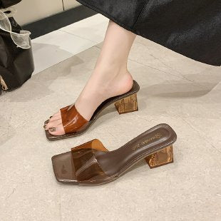 Women's Square Heel Slingback Sandals