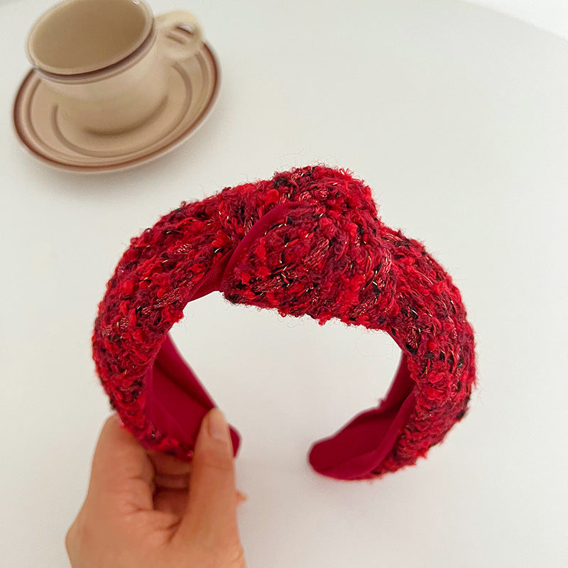 Série rouge de Noël large brim cheveux pression noeud dans le bandeau moyen