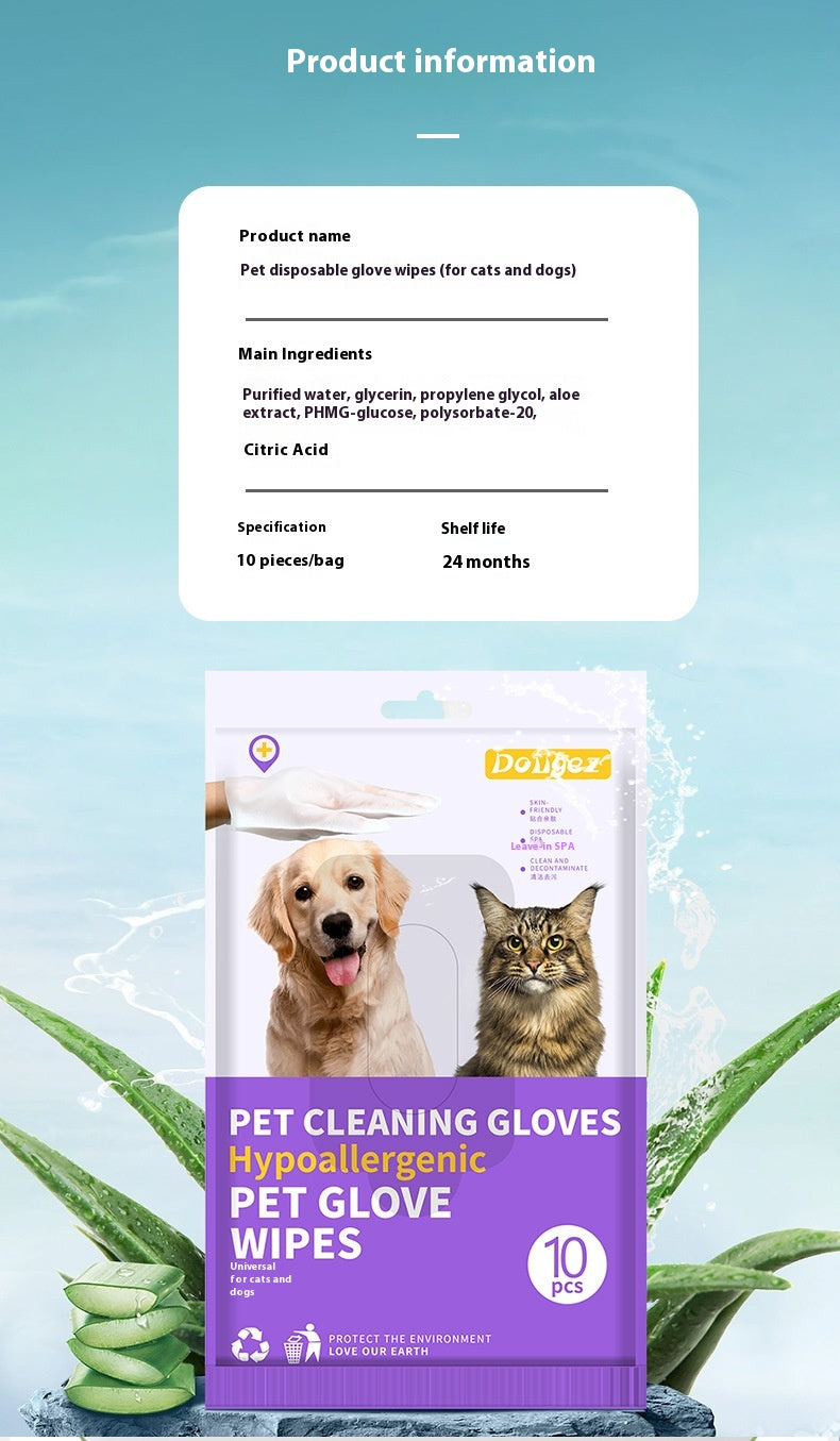 Nettoyage à sec Désinfecter le papier Déodorant Aliments pour animaux Gants jetables pour animaux