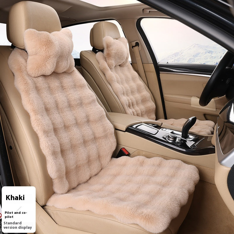 Coussin de voiture d'hiver en velours bulle Épaisseur chaud en peluche chaud Coussins de siège universel chaud Co