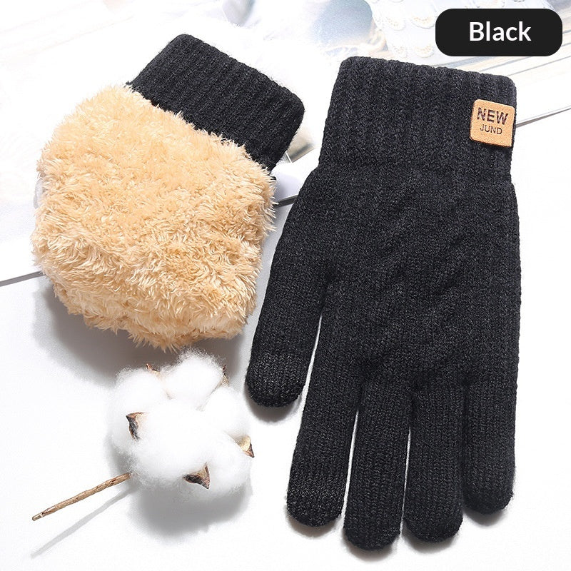 Gants à écran tactile d'automne et d'hiver pour les hommes avec doublure en polaire