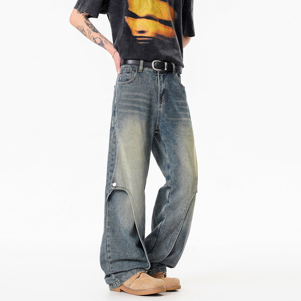 Men's American Style Washed Graduation Jeans