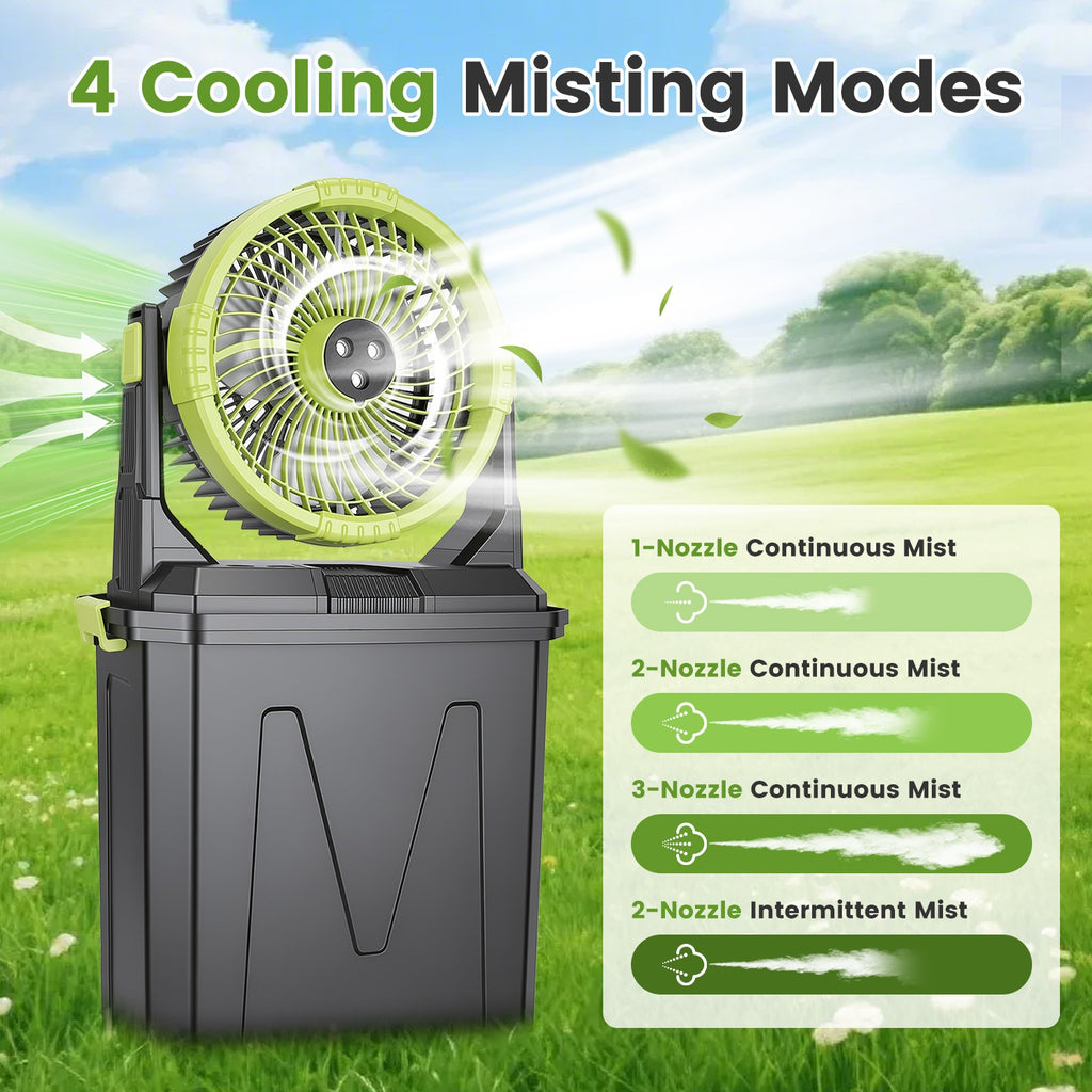1Pc 5 Dans 1 20000mAh 10L Bucket Ventilateur de brume portable Intérieur Extérieur Chargeable Camping Co