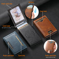 Porte-cartes en cuir pour la cire d'huile de grain brillant