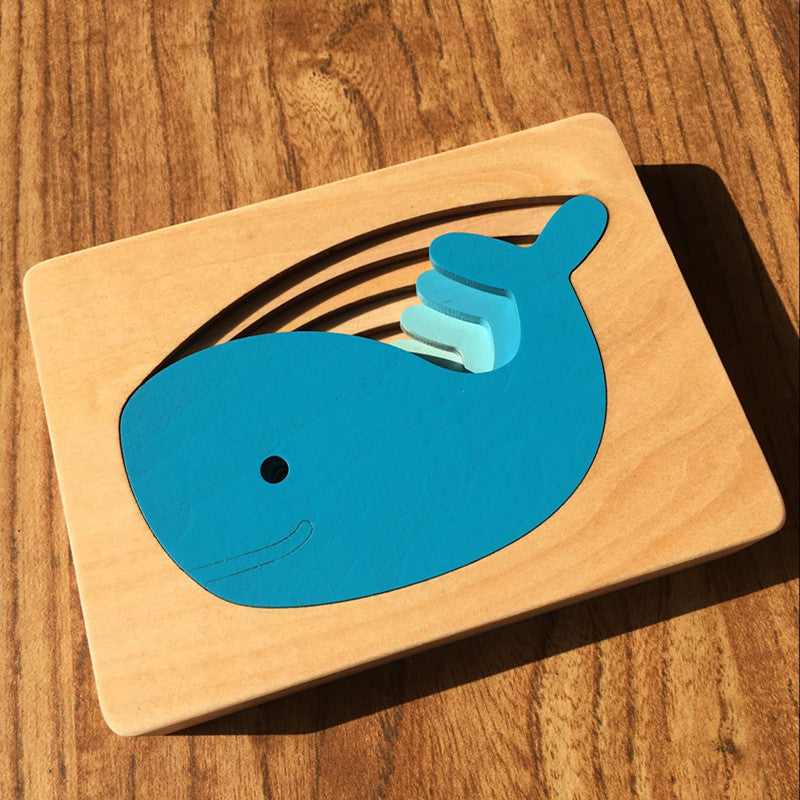 Jouet de puzzle en bois épais et multicouche pour les enfants