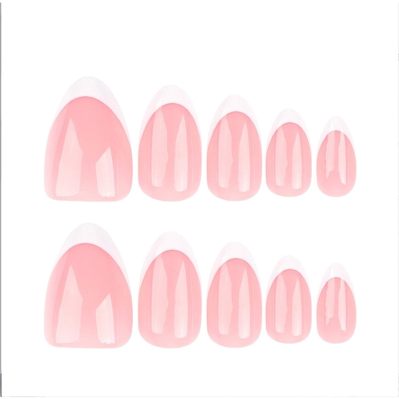 24 PCS Minimalist Nail Art with Short Circles Presse sur les ongles Short Almond faux ongles Oval