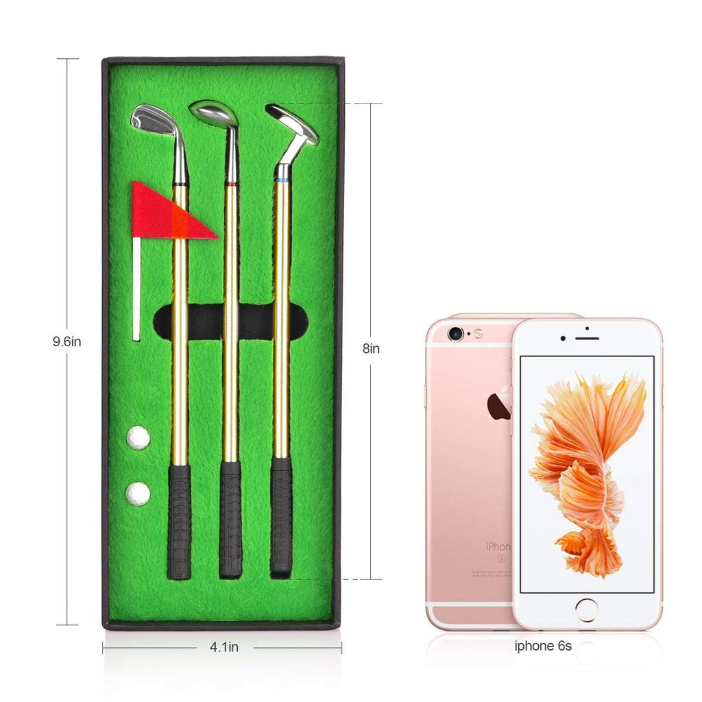 Mini de bureau Golf mettre Green Metal Club Ballpoint stylo ensemble