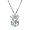 S925 Argent Sterling 0.5ct D Couleur VVS1 Collier de la Couronne de Moissanite 45cm plaqué platine GRA