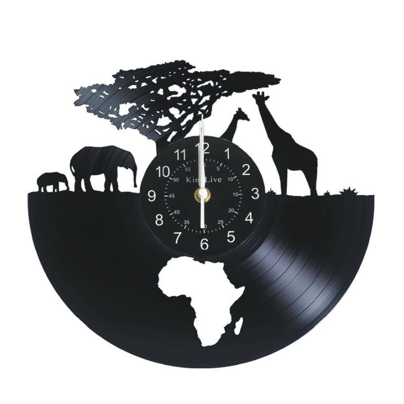 Horloge murale pour Gramophone 3D Hollow