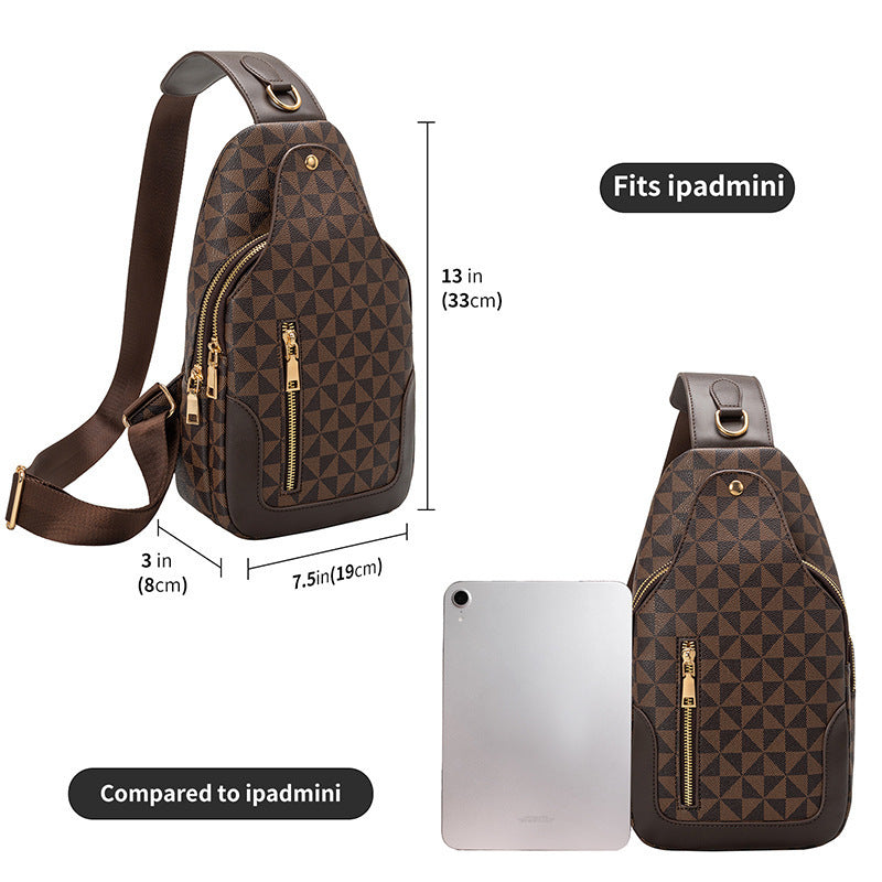 Crossbody homme Grande capacité Retro sac thoracique portable