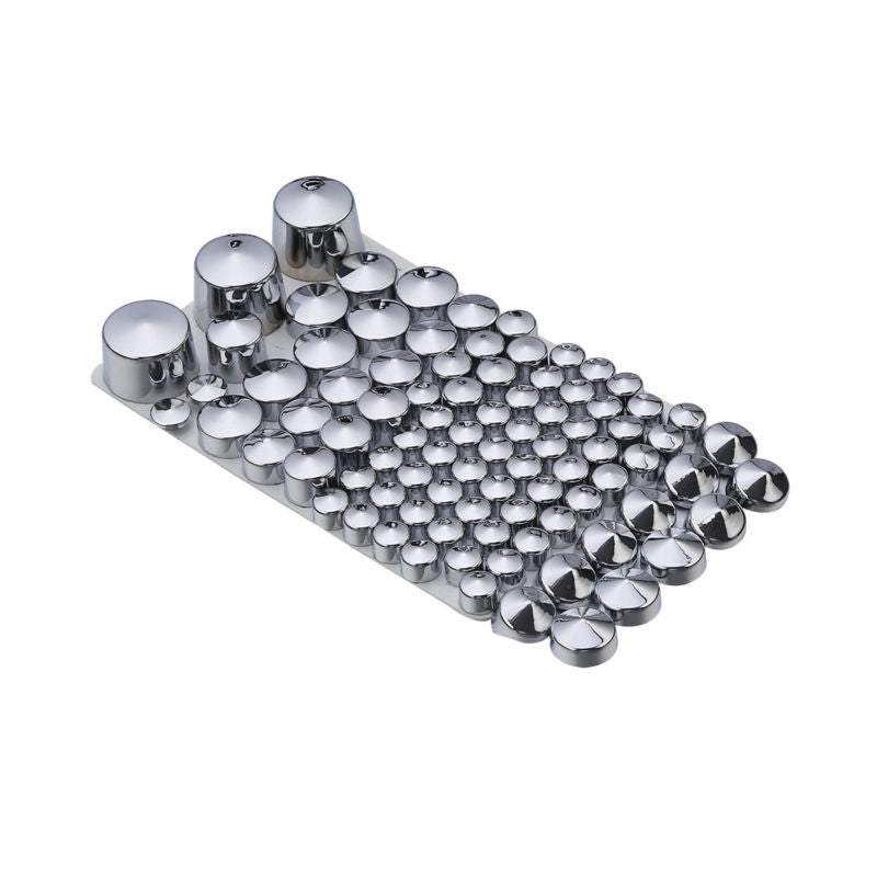 87pcs Moto Chrome ABS Bolt Toppers Kit Softail Twin Cam 1984-2006