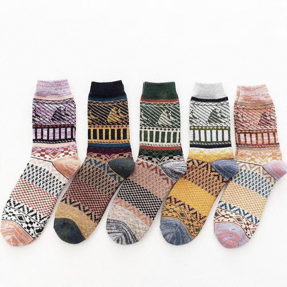 Chaussettes homme Vintage style ethnique Chaussettes en laine pour l'hiver