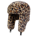AutomneHiver Leopard-Imprimer Plush Bucket Hat Coréen-Style All-Match
