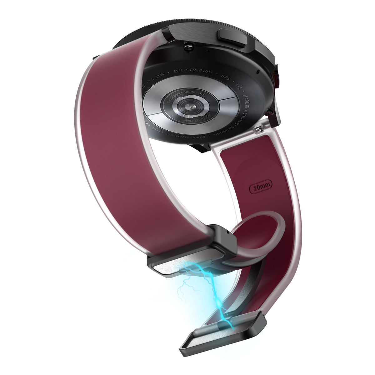 Bracelet en silicone transparent pliant magnétique universel