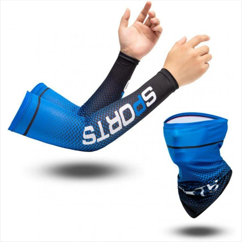 Ensemble de refroidissement en soie glacée résistant aux UV - 1 paire de manches de bras 1 écharpe masque visage