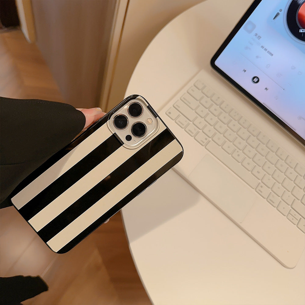 Boîtier de téléphone à rayures simple Silicone