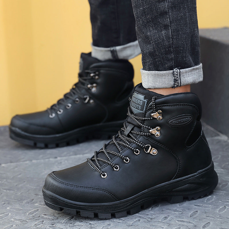 Chaussures Homme de grande taille d'hiver Bottes de coton haut de gamme Plus Velvet pour garder chaud