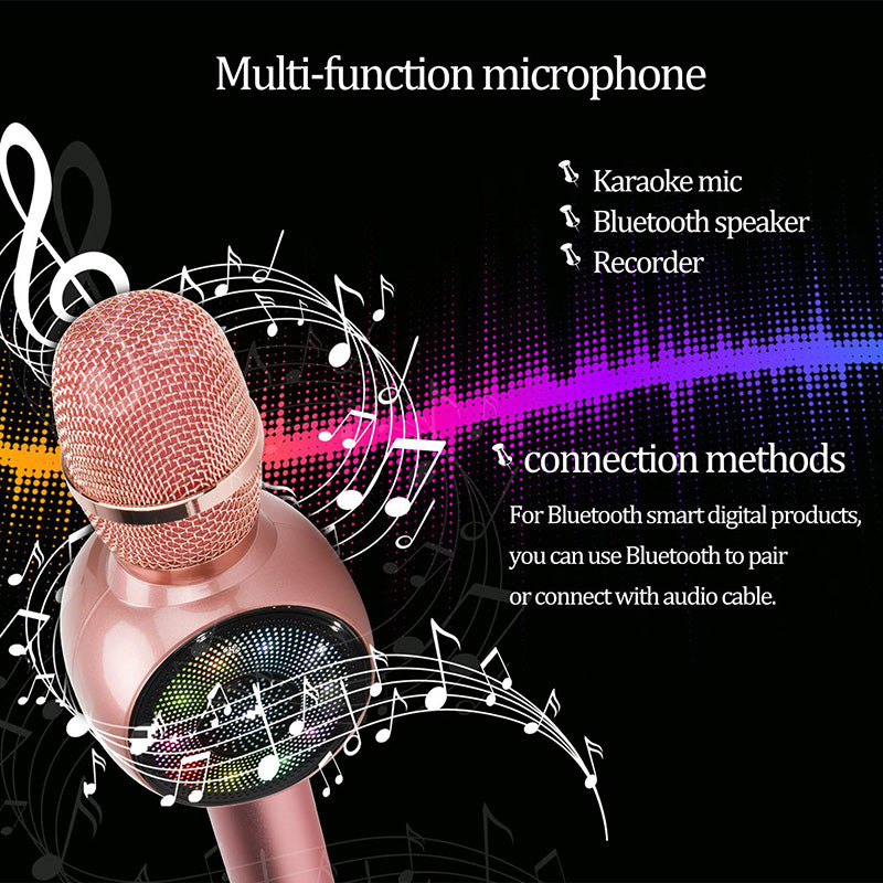 Chantez-le avec des lumières colorées National K chanson sans fil Bluetooth microphone