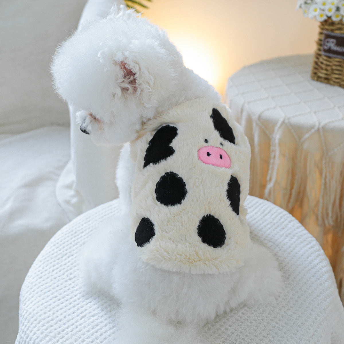 Vestes en coton rembourrés en couple imprimé sur la vache