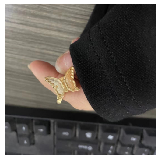 La mode La même douce bague tournante papillon