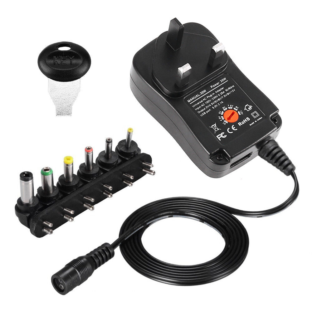 Universel 3-12V Adaptateur de tension réglable Chargeur d'alimentation USB AC DC