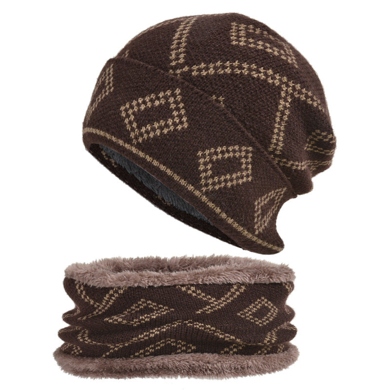 Chapeau de couverture avec motif carré épais pour garder chaud