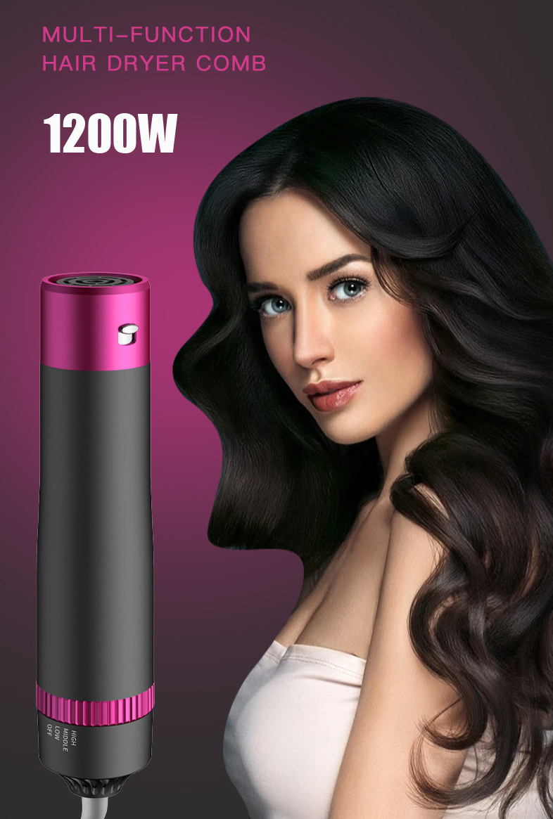 110V1200W Séchoir à cheveux multifonctionnel cinq en un pour cheveux droits et bouclés