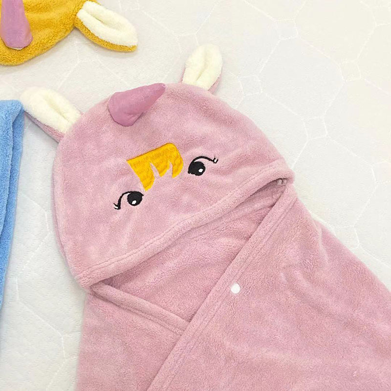 Coral Fleece à capuche mignon Peigne de bain Peigne de bain Lazy Châl Cap pour enfants