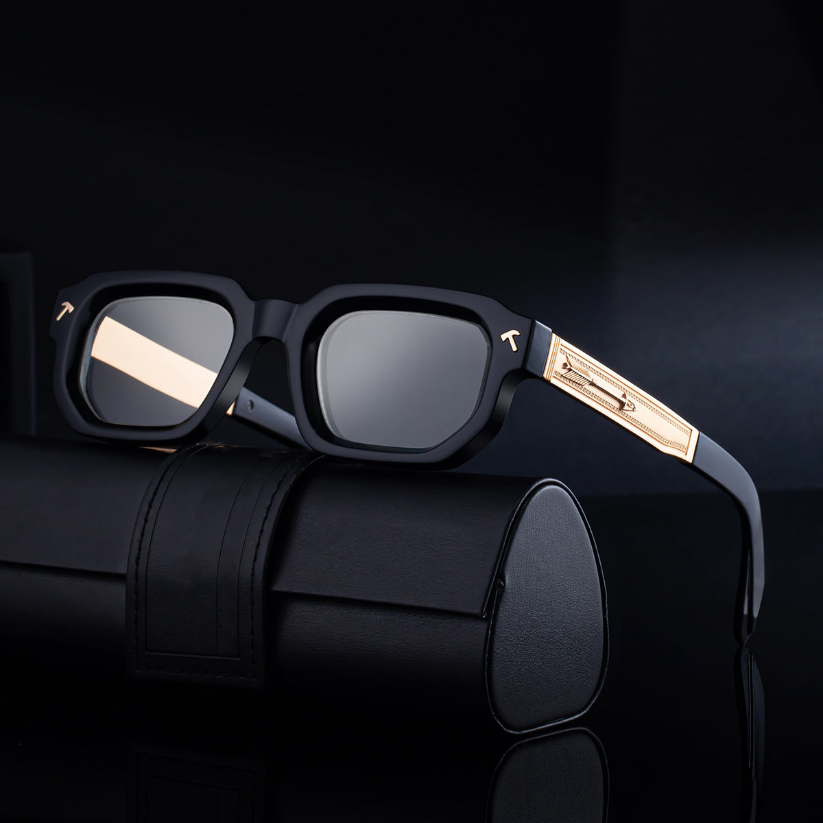 Lunettes de soleil européennes et américaines Fashion Square Frame pour hommes sans ordonnance
