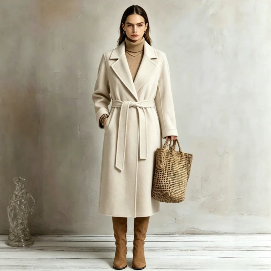 Les femmes Élégantes Long Lapel Coat Pour Casual et Comute Wear