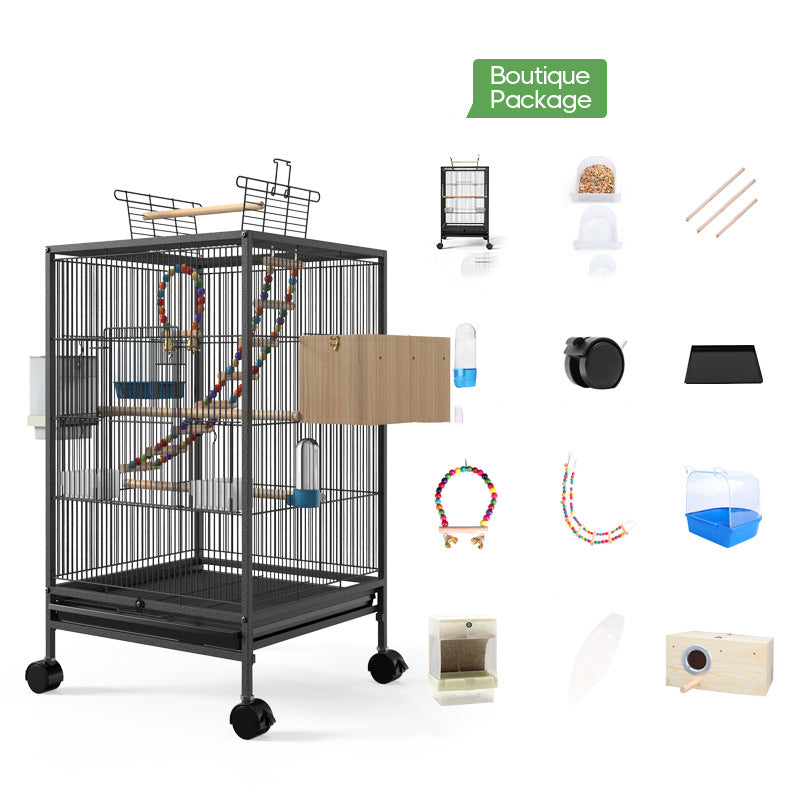 Parrot Xuanfeng Bird Cage with Feeder Toy Grass Nest Reproductive Box