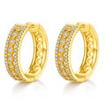 8,5g S925 Argent Sterling 0,74CT Boucles d'oreilles Moissanite Hoop 20mm Pave Hougie Hoops avec Holl