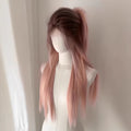 Moyenne-partie huit-forlock Bangs long droit perruque