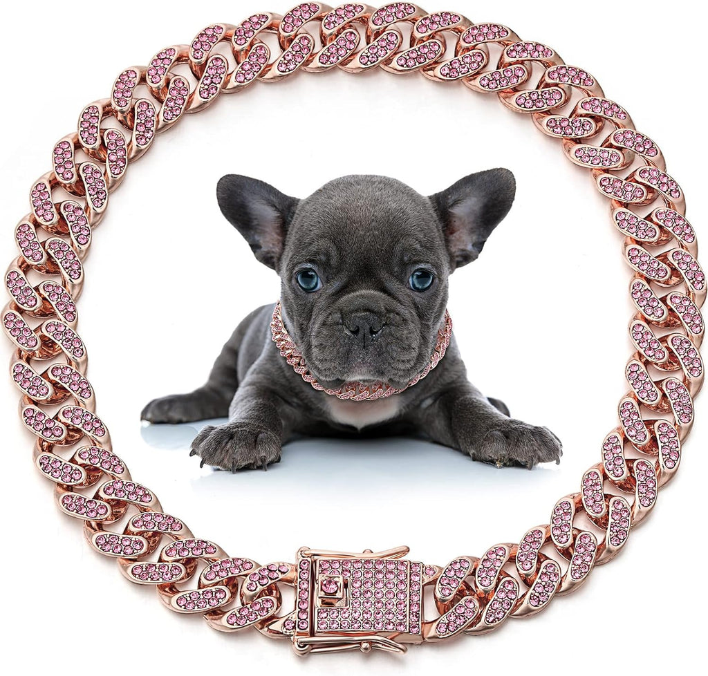 Collier de chien en métal chaîne de chat animal collier en cristal Accessoires pour petit moyen grand