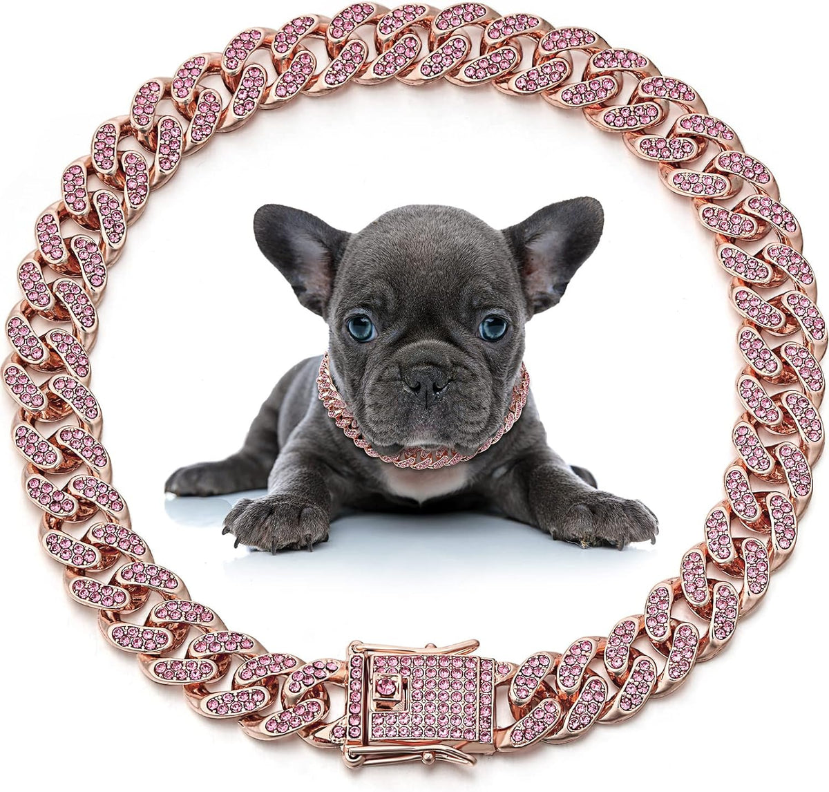 Collier de chien en métal chaîne de chat animal collier en cristal Accessoires pour petit moyen grand